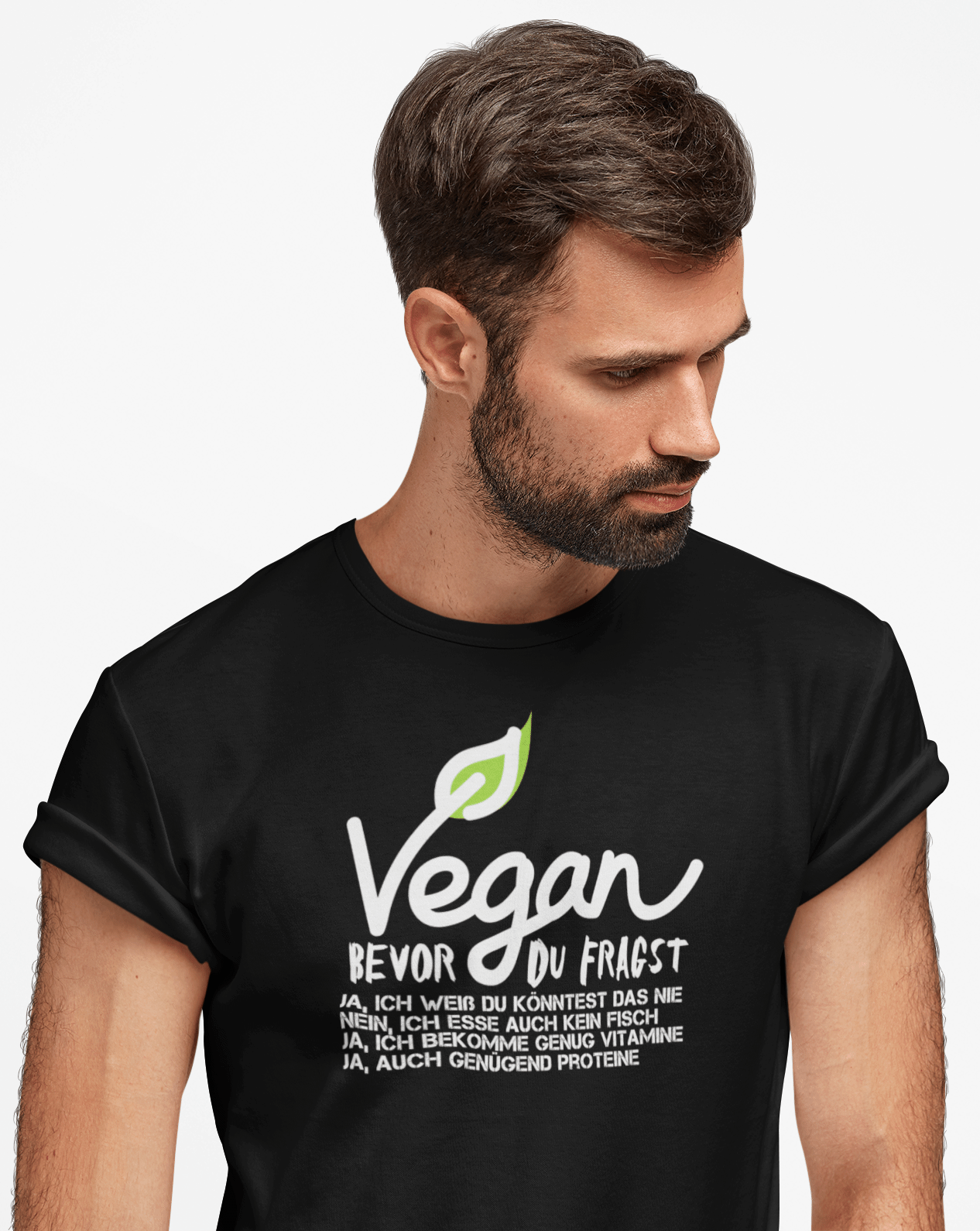 Vegan-Bevor-du-fragst-Herren-T-Shirt