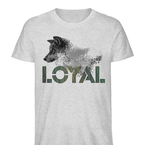 Loyal Wolf - Wood  - Herren Organic Melange Shirt