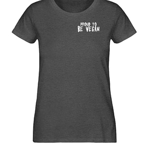 Proud to be Vegan - Damen Organic Melange Shirt-6898