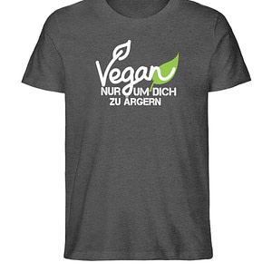 Vegan - Nur um dich zu ärgern - Herren Organic Melange Shirt-6898