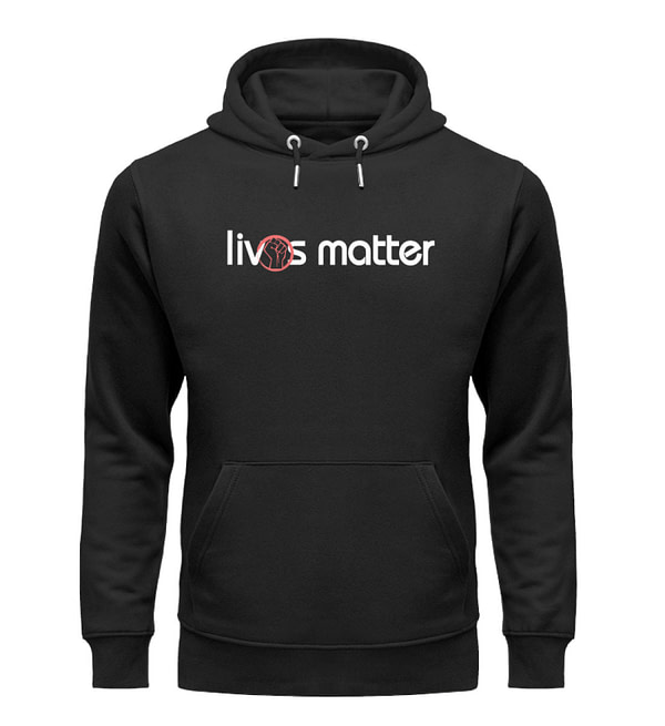 Lives Matter - Schriftzug in weiß - Unisex Organic Hoodie-16