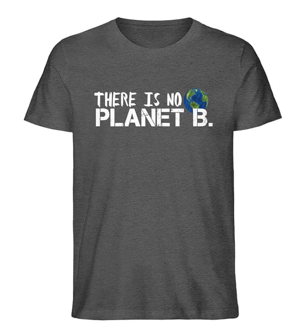 There is no Planet B. - Herren Organic Melange Shirt-6898