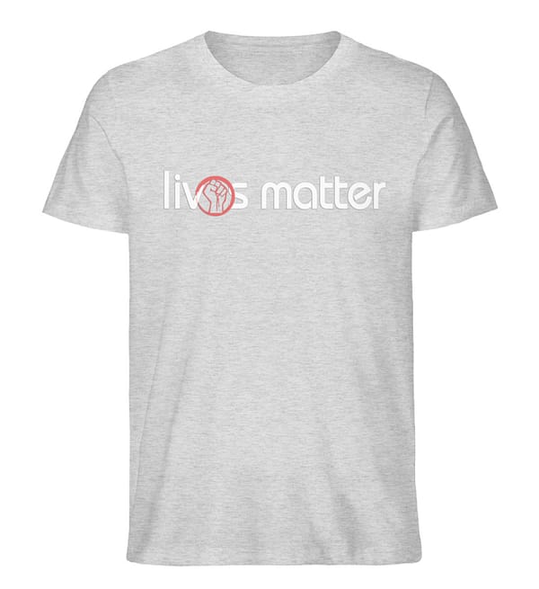 Lives Matter - Schriftzug in weiß - Herren Organic Melange Shirt-6892
