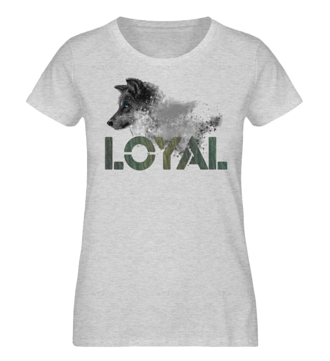 Loyal Wolf - Wood  - Damen Organic Melange Shirt