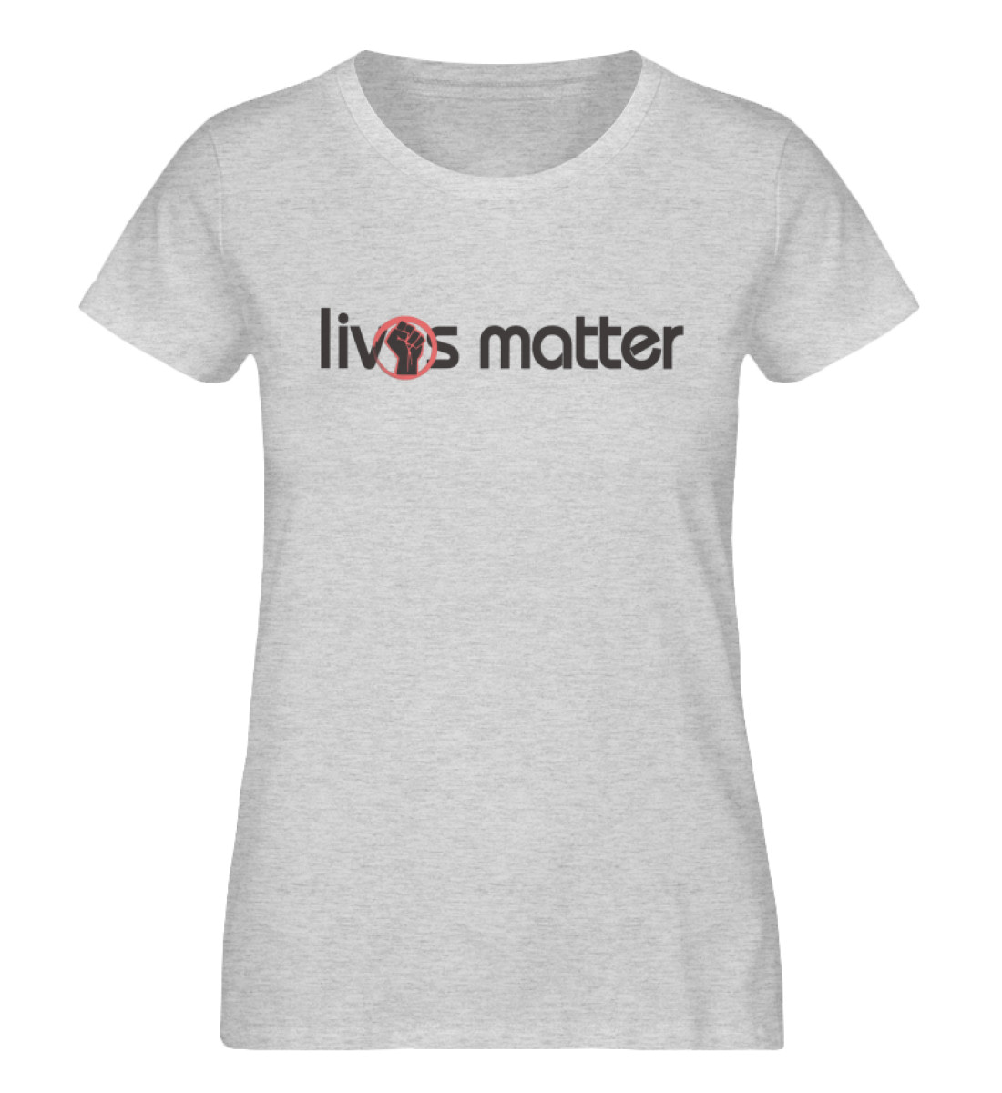 Lives Matter - Schriftzug in schwarz - Damen Organic Melange Shirt-6892