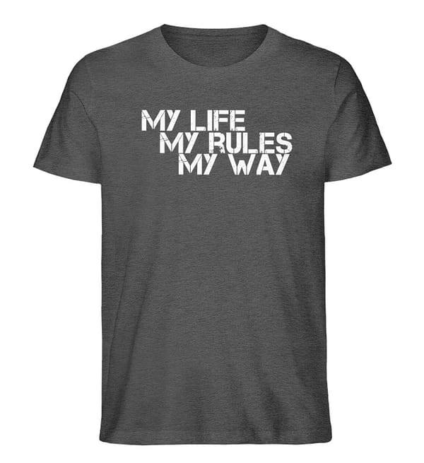 My Life, My Rules, My Way - Herren Organic Melange Shirt-6898