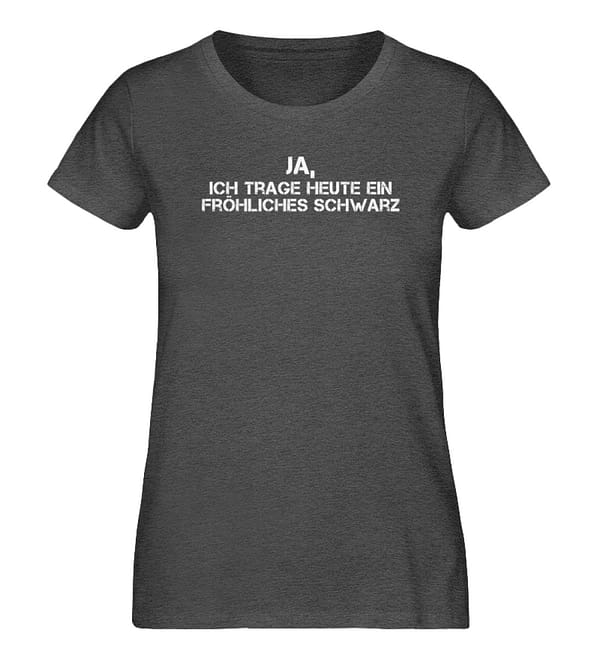 Fröhliches Schwarz - Damen Organic Melange Shirt-6898