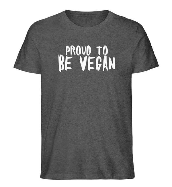 Proud to be Vegan - Herren Organic Melange Shirt-6898